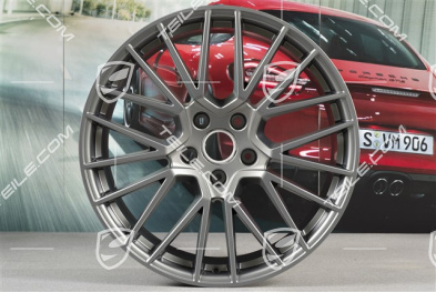 21" Felgensatz Cayenne RS Spyder, 11J x 21 ET58 + 9,5J x 21 ET46, Platinum Seidenmatt
