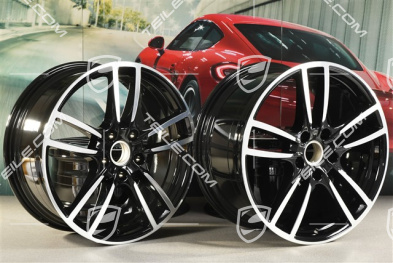 20" komplet felg Cayenne Sport, 10,5J x 20 ET64 + 9J x 20 ET50, czarne