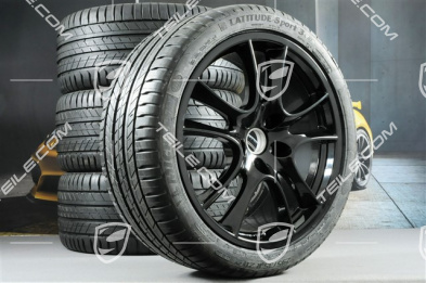 21-inch Cayenne Sport / GTS summer wheel set, rims 10J x 21 ET50 + 10Jx21 ET50 + NEW Michelin summer tyres 295/35 R21, in black high gloss