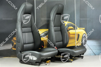 Seats, el. adjustment, leatherette, black, set (L+R)