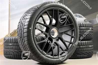 GT3 20" koła zimowe, komplet, "Turbo S" central. moc., 9J x 20 ET51 + 11J x 20 ET59 + opony zimowe Pirelli 245/35 R20+295/30 R20, czujniki RDK, czarny półmat satyna