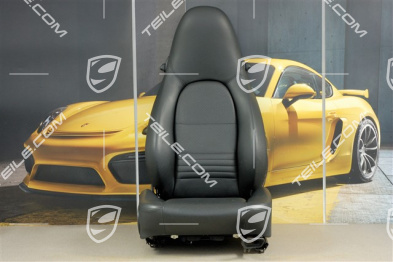 Seat, manual adjustable, heating, leather, Black, damaged, R