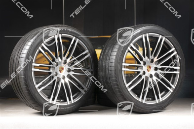 21-inch summer wheels set Turbo III, rims 10J x 21 ET50 + Yokohama summer tyres 295/35 R21, with TPM, NEW-only 30km (from a new Vehicle)