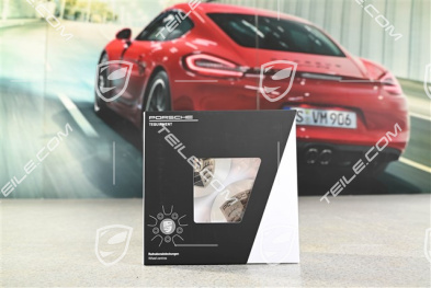 Radzierdeckel, konkav, Rotations-Schliff / glanzgedreht, Porsche Wappen in Turbonit, 4er-Set