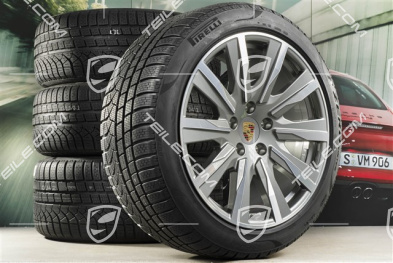 20" koła zimowe Taycan Tequipment Design, komplet, felgi 9J x 20 ET54 + 11J x 20 ET60, opony zimowe Pirelli 245/45 R20 + 285/40 R20