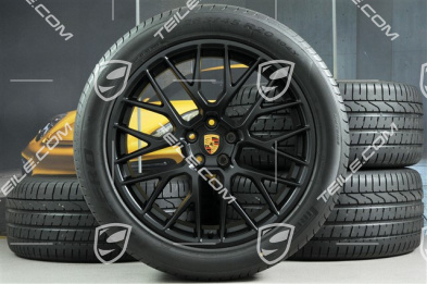 20-inch "RS Spyder Design" in black, summer wheels set, rims 9J x 20 ET26 + 10J x 20 ET19 + Pirelli summer tyres 265/45 R 20 + 295/40 R 20, with TPMS