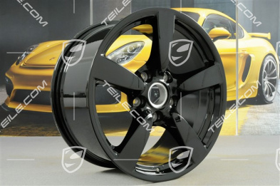 18-inch Cayman S wheel set, 8J x 18 x ET57 + 9J x 18 x ET43, black high gloss