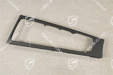 Blende Mittelkonsole, Leder, Schwarz