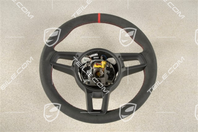Sports Steering wheel GT, Alcantara, black/guards red, 12 o'clock marking Red