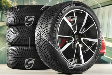 21" Koła zimowe Turbo, komplet, felgi 8,5J x 21 ET27 + 10,5J x 21 ET47 + opony zimowe Michelin Pilot Alpin 5 SUV 255/45 R21 + 285/40 R21, czarny wysoki połysk