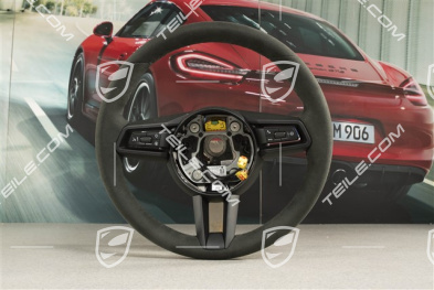 Multifunction steering wheel, Alcantara, Black/Black, Heated
