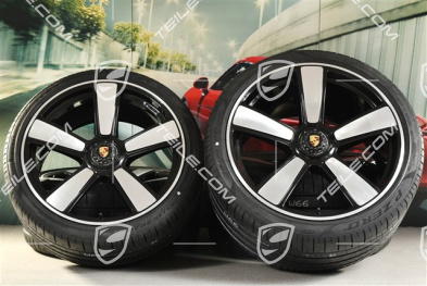20-inch + 21-inch Sport Classic summer wheel set, rims 9,5J x 20 ET44 + 12J x 21 ET70 + NEW Pirelli summer tyres 255/35 R20 + 315/30 R21, black high gloss