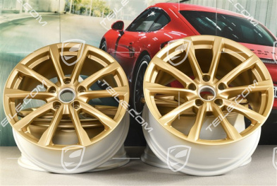 19-inch Boxster S wheel rim set, 8J x 19 ET57 + 10J x 19 ET45, aurum satin matt