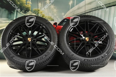 21-inch RS Spyder Design winter wheel set, rims 9,5J x 21 ET46 + 11,0J x 21 ET58 + NEW Michelin winter tyres 285/45 R21 + 305/40 R21, with TPMS, black high gloss
