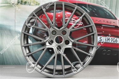 21-inch wheel rim set RS Spyder, 11J x 21 ET49 + 9,5J x 21 ET46, for Cayenne Cpupe, Platinum satin matt