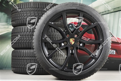21-inch Cayenne COUPE Exclusive Design winter wheel set, rims 9,5J x 21 ET46 + 11,0J x 21 ET49 +  Continental winter tyres 275/40 R21 + 305/35 R21, with TPMS,  black satin-mat