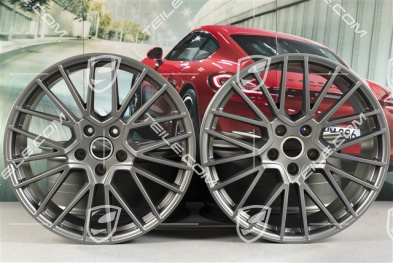 21-inch wheel rim set RS Spyder, 11J x 21 ET49 + 9,5J x 21 ET46, for Cayenne Coupe, Platinum satin matt