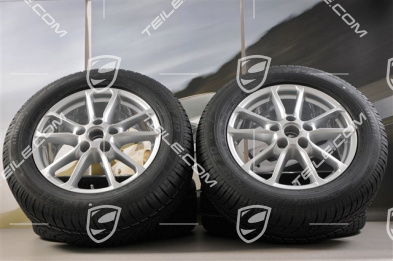 18-inch winter wheels set "Cayenne" facelift 2014->, alloy rims 8J x 18 ET53 + Dunlop winter tyres 255/55 R18, with TPM