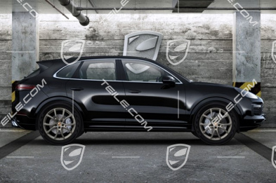 21" koła letnie Cayenne Exclusive Design, komplet, felgi 9,5J x 21 ET46 + 11,0J x 21 ET58 + opony letnie Pirelli P Zero 285/40 R21 + 315/35 R21, z czujnikami ciśnienia, Platinum półmat satyna