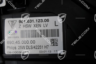 Xenon Scheinwerfer, ohne Steuergerät und Xenon-Glühbirne, für Linksverkehr (UK), L