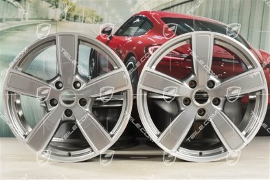 20-inch wheel rim set, Cayenne Sport Classic Comfort, 9J x 20 ET50 + 10,5J x 20 ET55, Platinum Silver