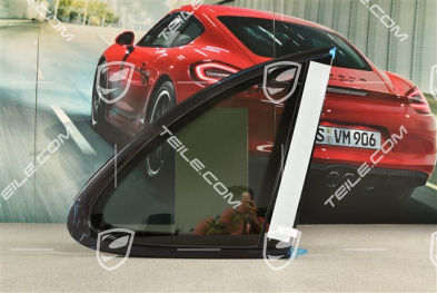 Side window with moulding, aluminium package Black, Dark tinted, R
