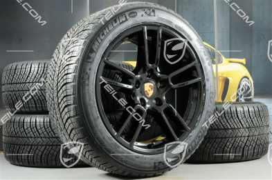 19" Koła zimowe, komplet "Panamera", felgi 9J x 19 ET64 + 10,5 J x 19 ET62 + NOWE opony zimowe Michelin Pilot Alpin 4 265/45 R19 + 295/40 R19, czarny wysoki połysk