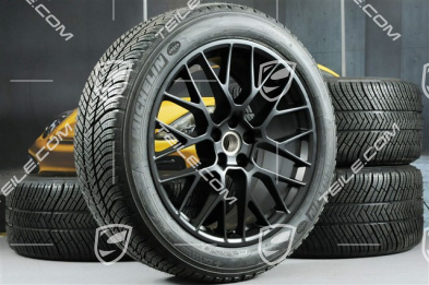 20" Koła zimowe komplet, RS SPYDER, felgi 9J x 20 ET26 + 10J x 20 ET19 + opony zimowe Michelin Latitude Alpin 2 265/45 R20 + 295/40 R20, czarny półmat, z czujnikami ciśnienia