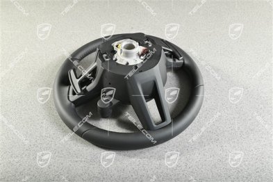 Multifunktionslenkrad, Sport Chrono, beheizbar, schwarzes Leder/Carbon