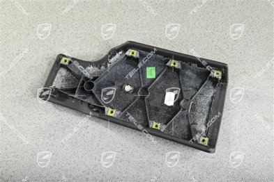 Armlehne Deckel, Mittelkonsole, Leder, Schwarz mit geprägtem Schriftzug Cayman S