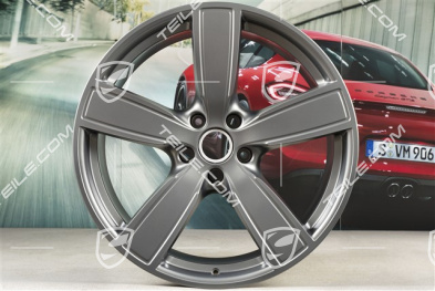 22" Komplet felg Cayenne Sport Classic, 10J x 22 ET48 + 11,5J x 22 ET61, Platinum półmat satyna