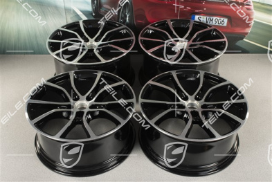 21" Komplet felg Cayenne Exclusive Design, 11J x 21 ET49 + 9,5J x 21 ET46, do Cayenne Coupé, czarny wysoki połysk
