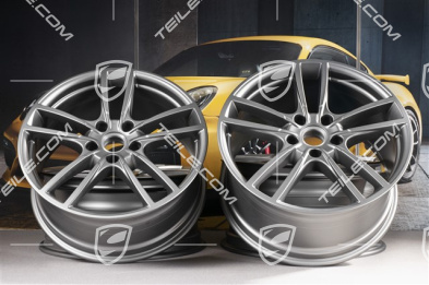 20" Cayenne Sport Felgensatz, 10,5J x 20 ET64 + 9J x 20 ET50, Platinum-Seidenmatt