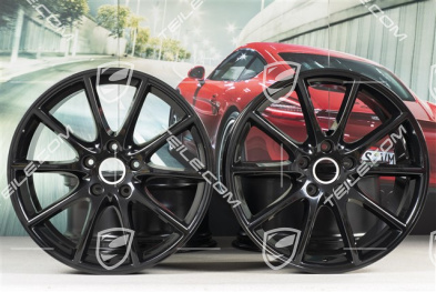 20-inch Cayenne Design wheel rim set, 10,5J x 20 ET64 + 9J x 20 ET50, black high gloss