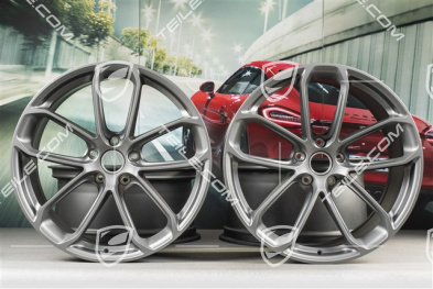 22" Felgensatz GT, 10J x 22 ET48 + 11,5J x 22 ET52, Platinum-Seidenmatt