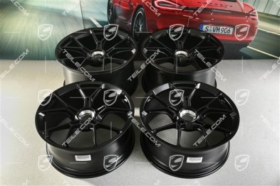 20"+21" GT3 / GT3RS wheel rim set, central lock wheels 9J x 20 ET43 + 11.5J x 21 ET46, suitable for winter use, black silk matt