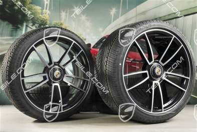 20"+21" koła zimowe Turbo S, komplet, felgi montowane centralnie 8,5J x 20 ET40 + 11J x 21 ET66 + opony zimowe Goodyear 245/35 R20 + 305/30 R21