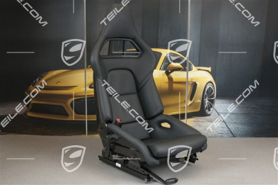 Sportschalensitz, klappbar, Leder, Schwarz, L
