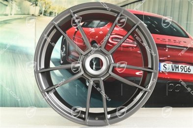 20+21" Felgensatz Turbo S, Felgen: vorne 8,5J x 20 ET40 + hinten 11J x 21 ET66, Platinum Seidenmatt