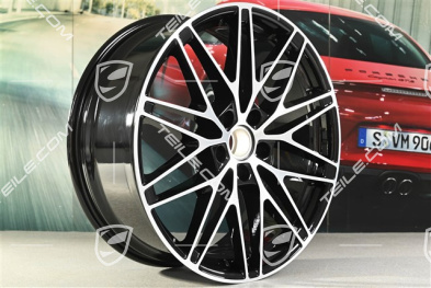22" Macan RS Spyder Design Felge, 9J x 22 ET29, schwarz hochglanz