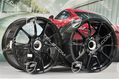 20" komplet felg 911 Turbo S Exclusive Design, felgi 11,5J x 20 ET56 + 9J x 20 ET51, czarny wysoki połysk