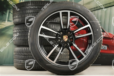 20" Cayenne Sport Sommerräder Satz, Felgen 9J x 20 ET50 + 10,5J x 20 ET64 + Sommerreifen 275/45 R20 + 305/40 R20, mit RDK-Sensoren
