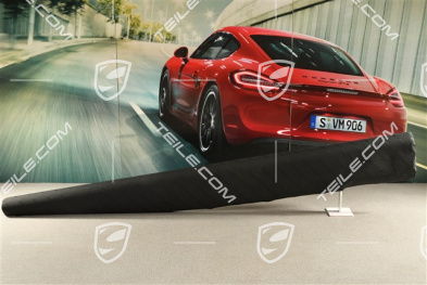 Seat cloth with lettering Porsche, Black