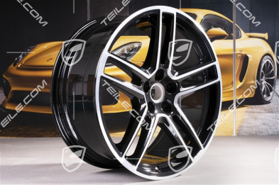 20-inch wheel rim set "Macan Turbo", 9J x 20 ET26 + 10J x 20 ET19, black high gloss
