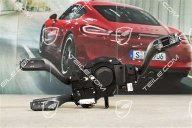 Steering column switch with cruise control and headlight cleaning system, with voice control