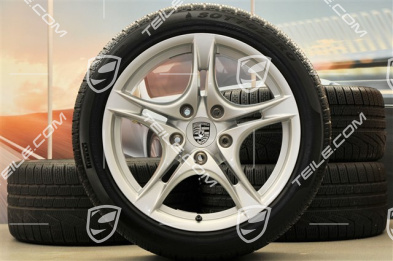 18-inch Cayman S II winter wheel set (with tyres), front wheels 8J x 18 ET57 + rear 9J x 18 ET43 + NEW winter tyres 235/40 ZR18 + 255/40 ZR18