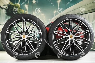 22-inch Cayenne Coupé RS Spyder Design summer wheel set, rims 10J x 22 ET48 + 11,5J x 22 ET52 + Pirelli P Zero summer tyres 285/40 R22 + 315/35 R22, with TPMS