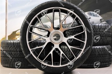20" Turbo S Zentralverschluss Winterräder Satz für Turbo S, Felgen 8,5J x 20 ET51 + 11J x 20 ET59 + NEUE Michelin Pilot Alpin PA4 Winterreifen 245/35 R20+295/30 R20, RDK-Sensoren