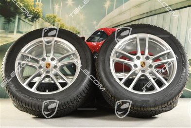 20" koła zimowe Cayenne Sport, komplet, felgi 9J x 20 ET50 + 10,5J x 20 ET55 + NOWE opony zimowe Hankook 255/55 R20 + 295/45 R20, z czujnikami ciśnienia