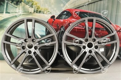 21-inch wheel rim set Cayenne Turbo, 11J x 21 ET49 + 9,5J x 21 ET46, Platinum satin-matt